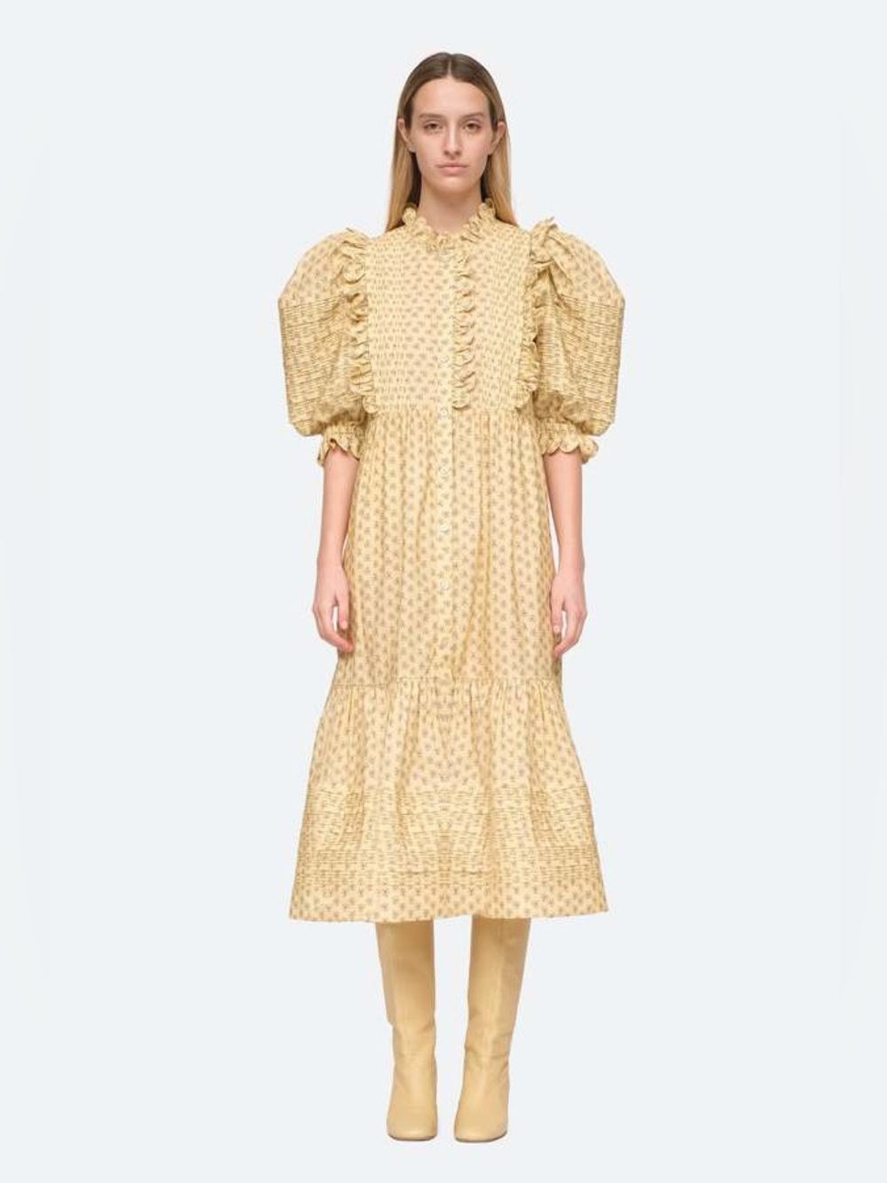 Sea New York Pascala Dress in Canary Yellow | M